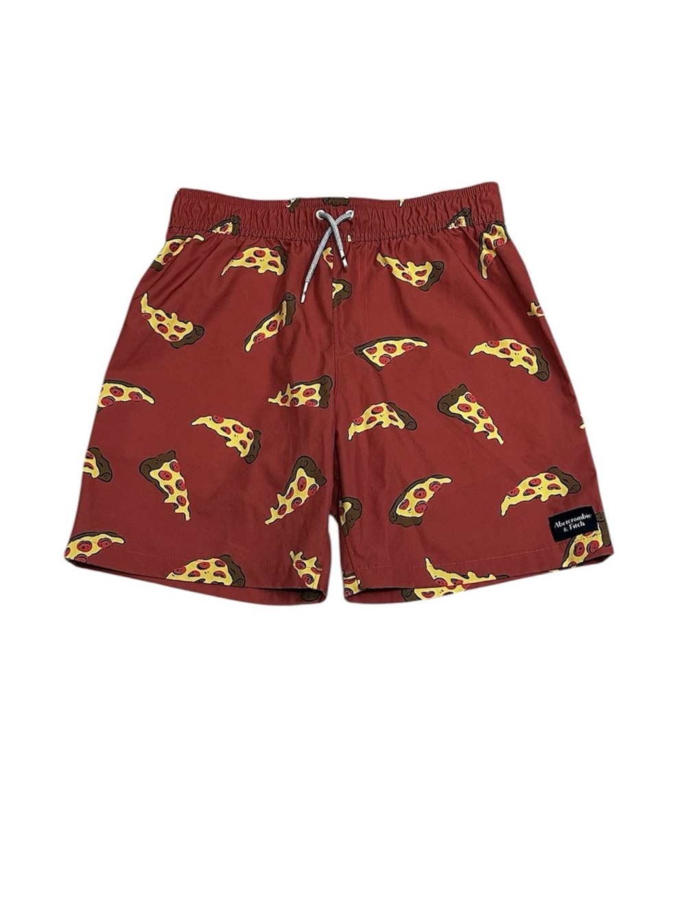 Abercrombie Kids Swim Trunks Size 11/12 Pizza Lovers Boxer Briefs Lined 6”